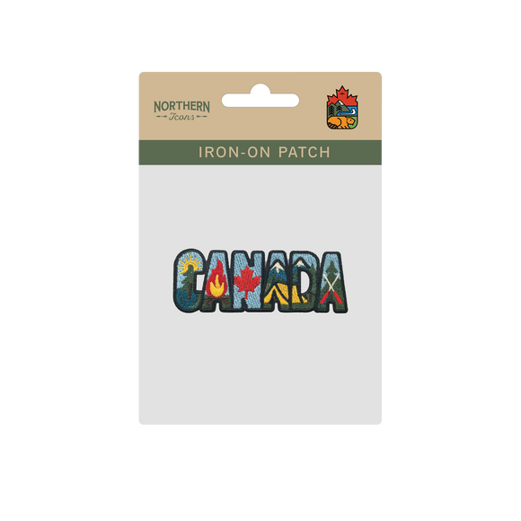 Canada Letter Camping Nature Canoe Mountain Maple Leaf Embroidered Iron-On Patch