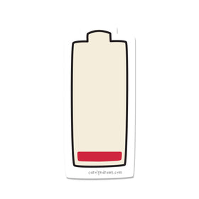 Drained Battery Vinyl Sticker