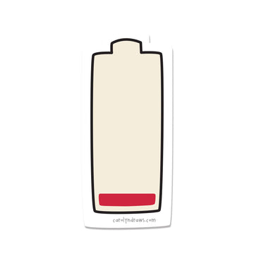 Drained Battery Vinyl Sticker