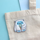 Yeti eating Ice Cream Chenille Iron On Patch-6