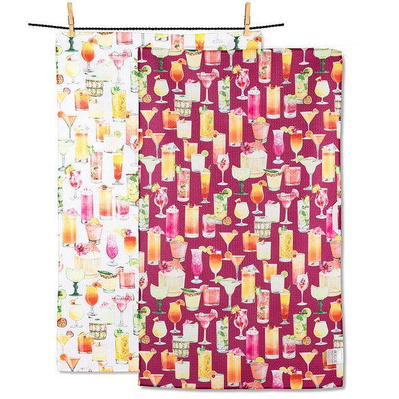 Cocktails Double Sided Kitchen Towel