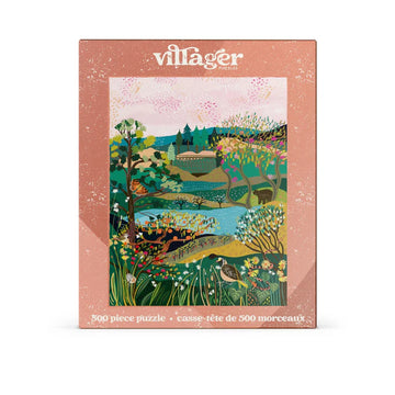 Villager Puzzles | Okanagan Valley | 500-Piece Puzzle for Adults - Villager Puzzles Okanagan Valley 500-piece handmade Canadian puzzle gift with colorful landscape art.