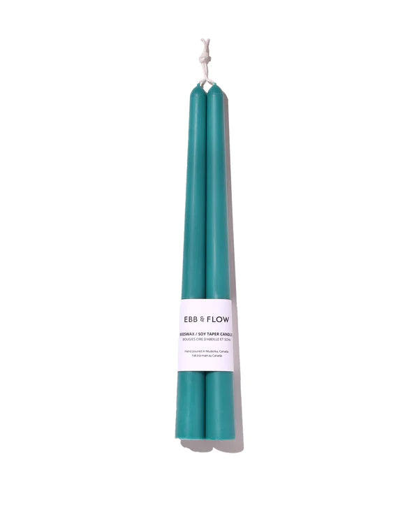 Beeswax/Soy Blend Taper Candles - Jade Green