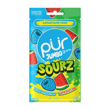 PUR Jumbo SOURZ Blue Raspberry and Watermelon (20PC Bag)