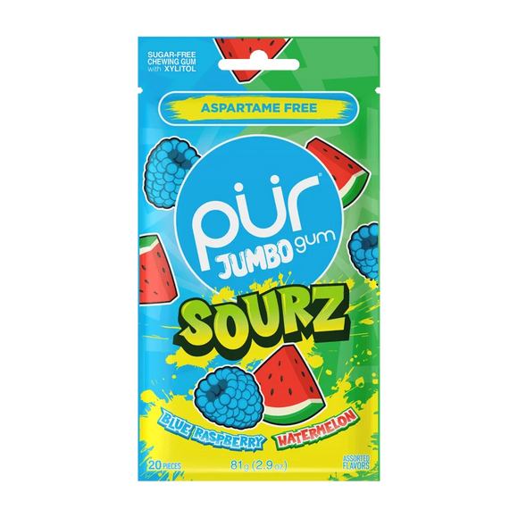 PUR Jumbo SOURZ Blue Raspberry and Watermelon (20PC Bag)
