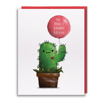 Greeting Card - Bravest Balloon Cactus