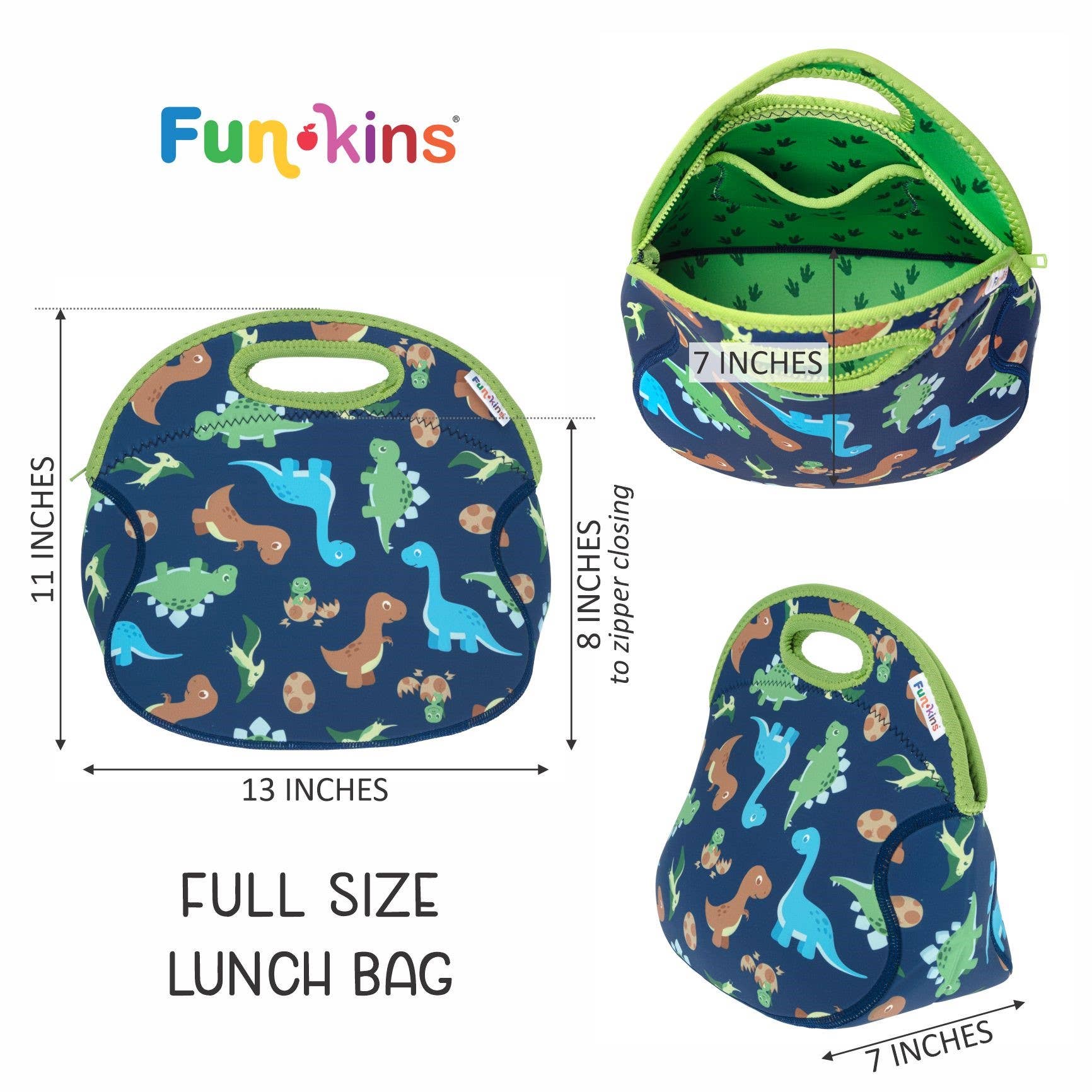 Large, Machine Washable Lunch Bag for Kids - Pandas