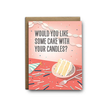 Like cake with candles birthday greeting card