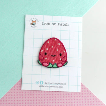 Happy Strawberry Embroidered Patch - 0