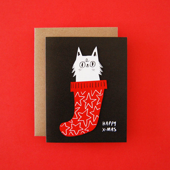 Christmas Stocking - Greeting Card