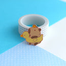 Capybara in a Duck Floatie with Yuzu Enamel Pin-5