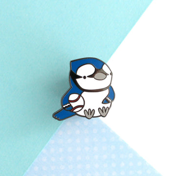 Blue Jay Bird Enamel Pin - 0