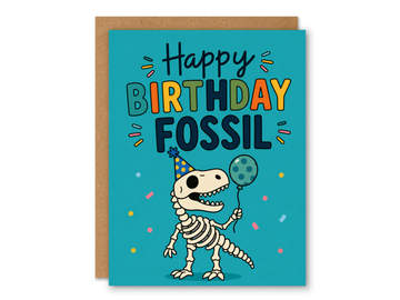 Happy Birthday Fossil Dinosaur Card