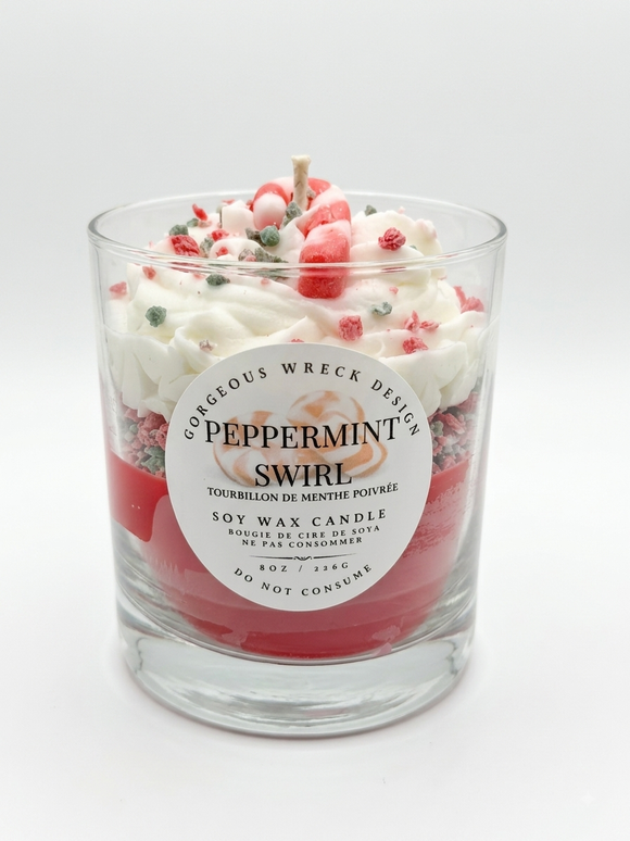 Peppermint Swirl Dessert Candle
