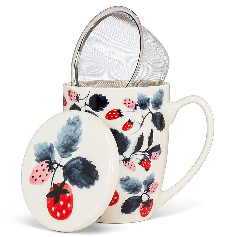 Strawberries Covered Mug & Strainer