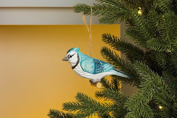Blue Jay Carved Ornament