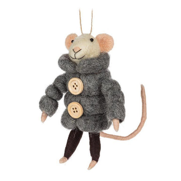 Mouse with Puffy Parka Christmas Ornament