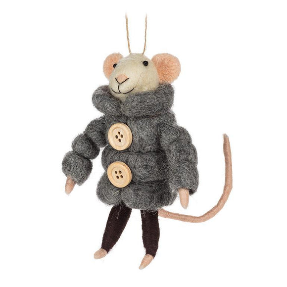 Mouse with Puffy Parka Christmas Ornament