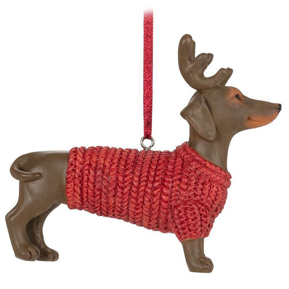 Festive Dress Dachshund Christmas Ornament