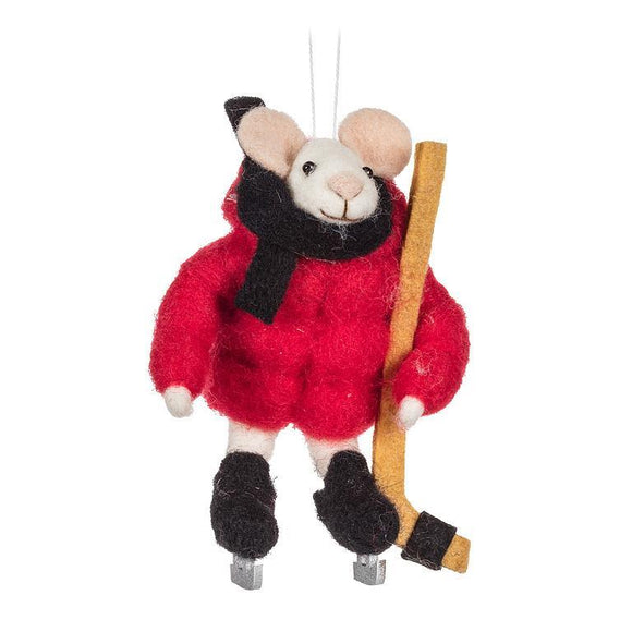 Hockey Mouse Christmas Ornament