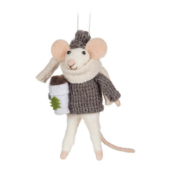 Mouse with Coffee Christmas Ornament