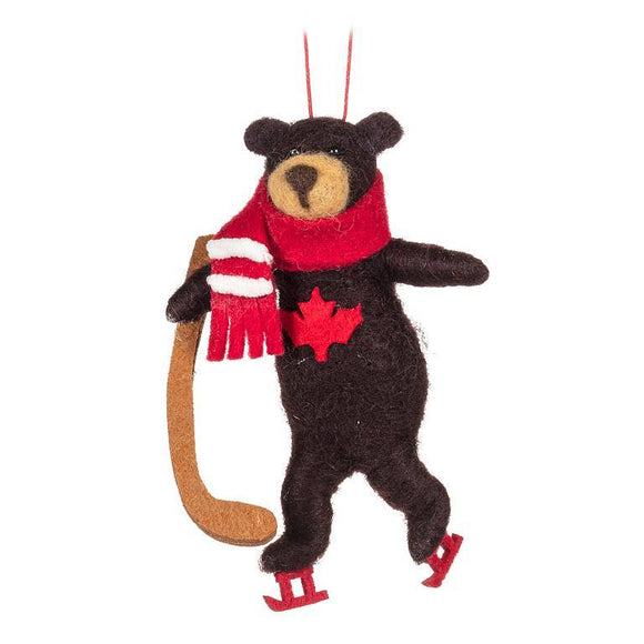 Canada Hockey Bear Ornament