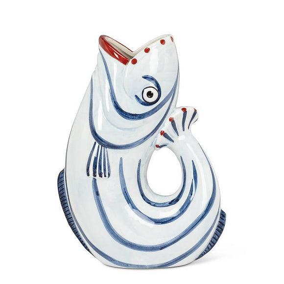 Blue Shapely Fish Jug