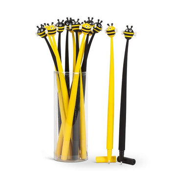 Bumble Bee Pen - Set of handmade Canadian Bumble Bee pens in yellow and black, playful gift for kids and crafts.