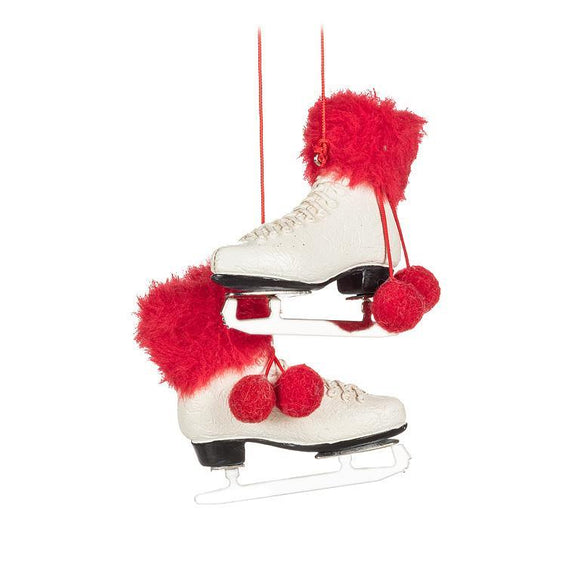 Faux Fur Trimmed Figure Skates Ornament