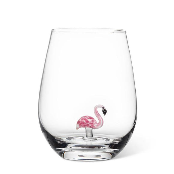 Flamingo Icon Stemless Wine Glass