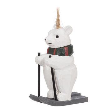 Skiing Polar Bear Christmas Ornament