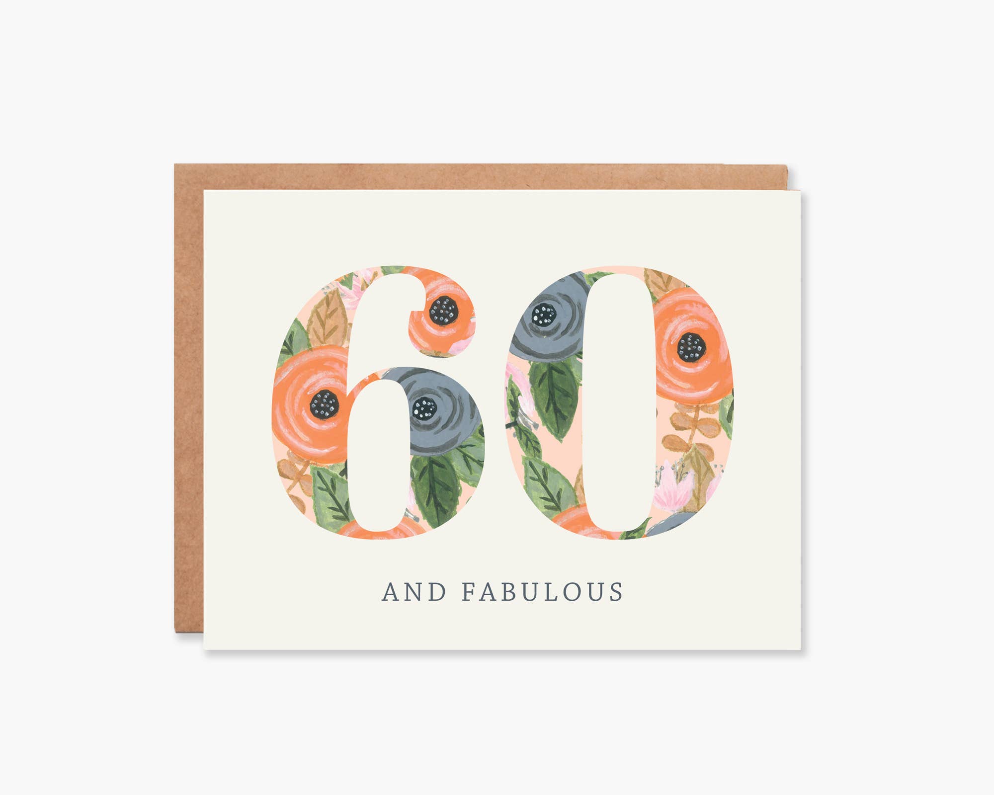 60th Floral Happy Birthday Card