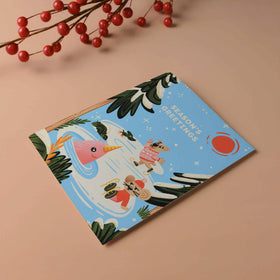 Winter Pond - Illustrated Holiday Card - 0
