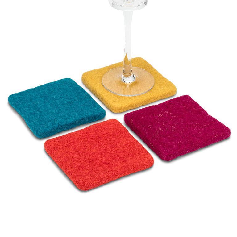 Colourful Square Coasters - set of 4 - 0