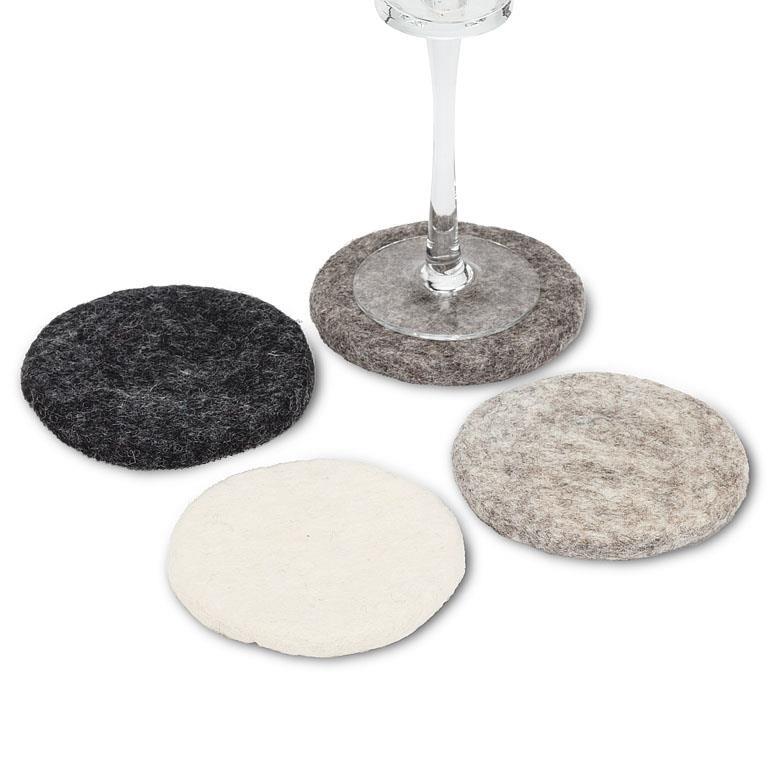 Grey Round Coasters - set of 4