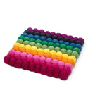 Square Rainbow Stripe Pompom Trivet