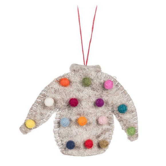 Sweater With Pompoms Ornament