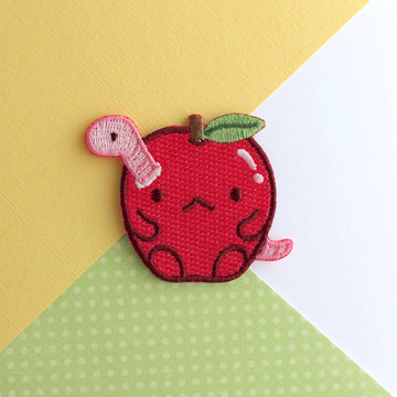 Worm in Apple Iron-On Patch