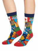 Toronto Scenic Urban Culture Crew Socks with City Icons-1