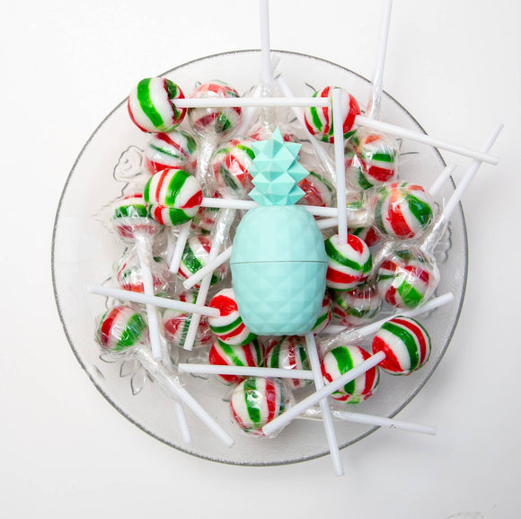 Teal Pineapple Lip Balm 100% Natural PEPPERMINT SWIRL
