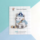 Polar Bear Playing Hockey Embroidered Patch - Maple Leaf Hat-4