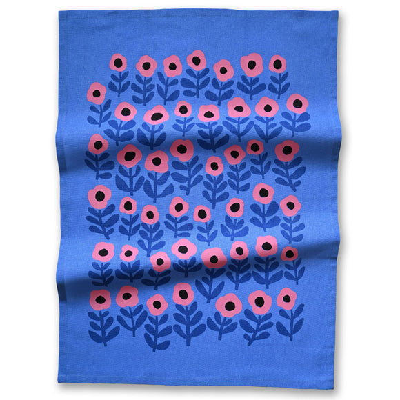 Pink Poppy Tea Towel