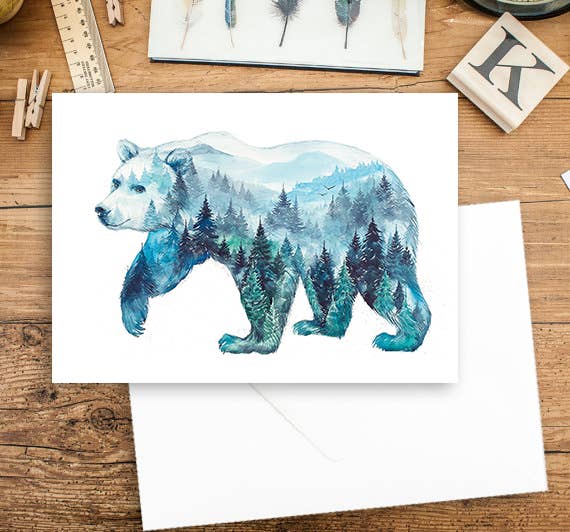 "Mountain Bear" Watercolor Art Card