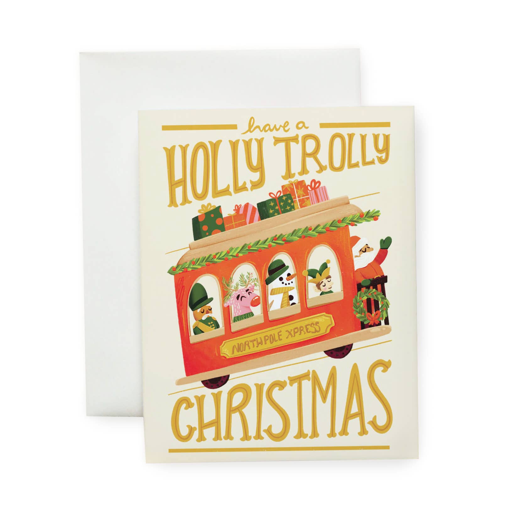 Holly Trolly - Illustrated Christmas Card