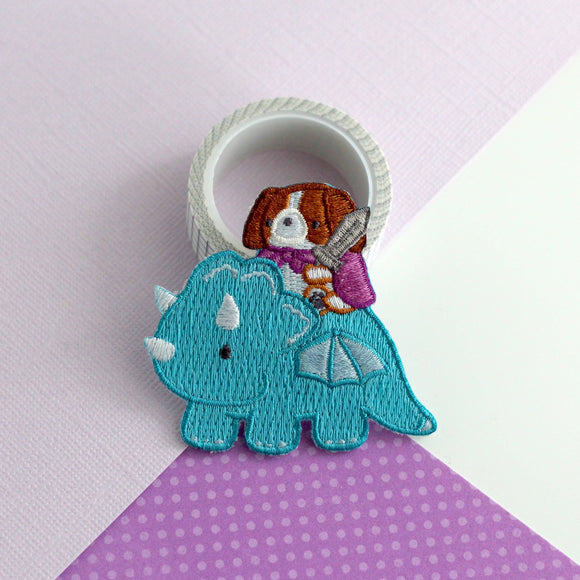 Cavalier King Charles Spaniel Dog on Dragon Iron On Patch