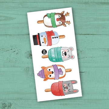 Christmas Popsicles - Temporary Tattoos