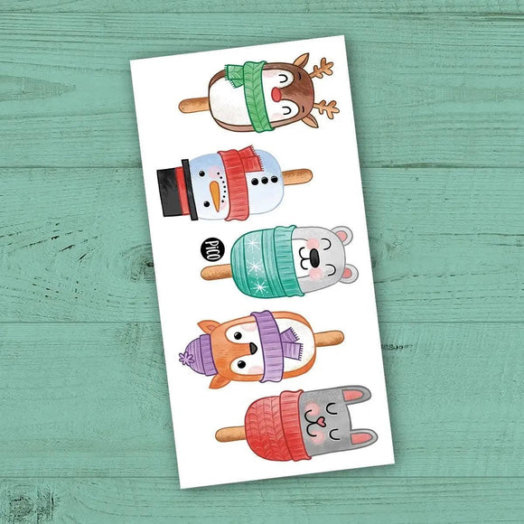 Christmas Popsicles - Temporary Tattoos