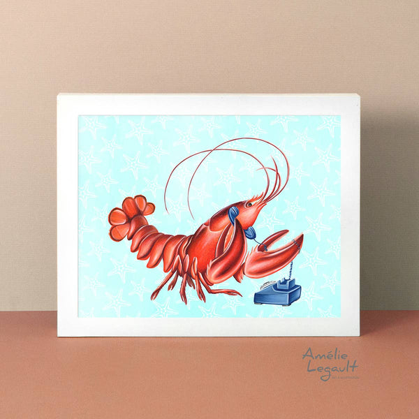 Lobster card, greeting card, birthday card, phone card