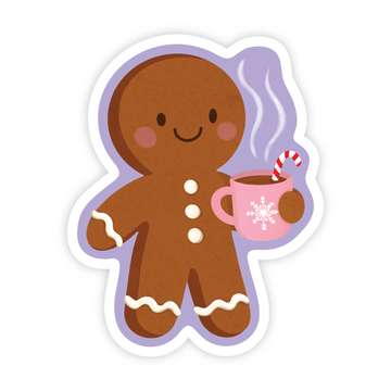 Cozy Drink Gingerbread - Christmas Cookie Vinyl Sticker