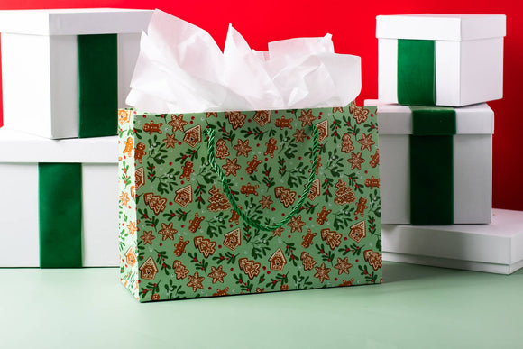 Gingerbread Pattern Gift Bag